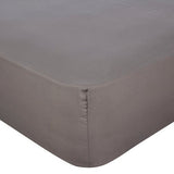 George Home Grey Percale Cotton Fitted Sheet Single, UK version