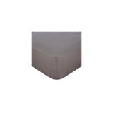 George Home Grey Percale Cotton Fitted Sheet Single, UK version