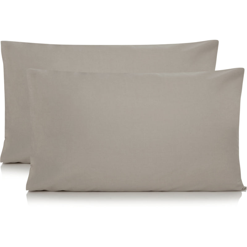 George Percale Cotton Pillowcases Grey Pair, UK version