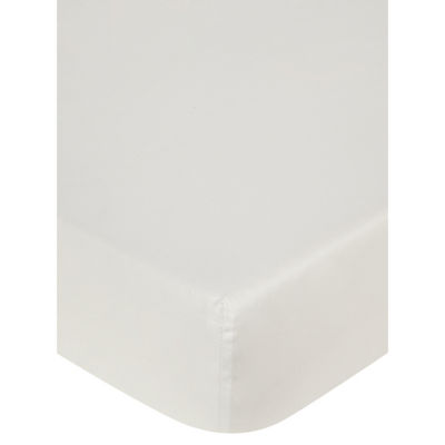 George Home white sateen fitted sheet for single bed , UK version