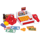 Hapello cash register with play money and calculator (British brand)