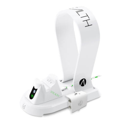 Stealth white charging station with headset stand for Xbox One, imported from the UK
