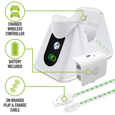 Stealth white charging station with headset stand for Xbox One, imported from the UK