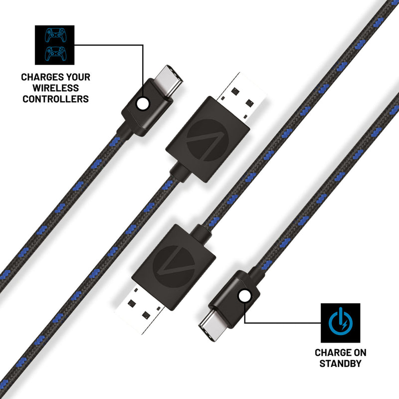 STEALTH twin Play & Charge cables for PS5, 3M length (British brand)