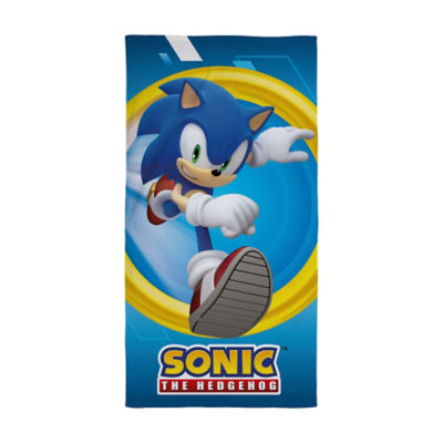 Officially licensed Sonic the Hedgehog towel, imported from the UK