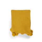 George Home yellow knitted pom pom throw 150x120cm, UK version