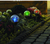 George Home multi-coloured crackle effect LED stake light - British product
