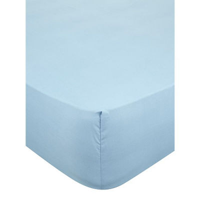 George Home light blue double fitted sheet - British product
