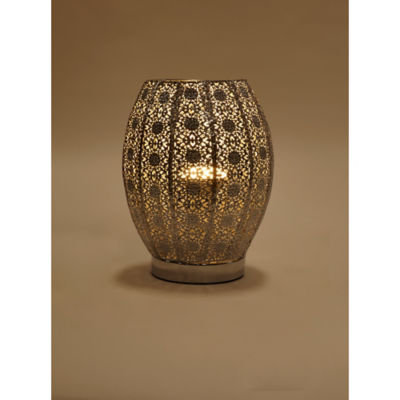 George Home silver toned Moroccan table lamp, UK version