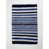 George Home blue striped chenille bath mat 50x80cm, UK version
