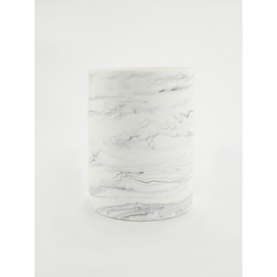 George Home white marble effect bathroom bin 18x18x23cm, UK version