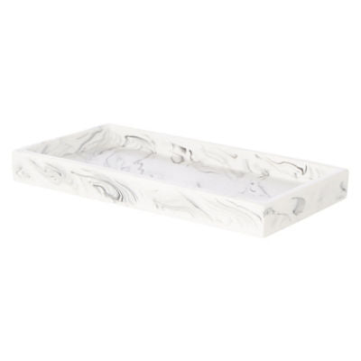 George Home white marble effect bathroom organiser tray 25cm x 13cm, UK version