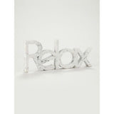 George Home Relax sign white marble effect 28cm, UK version