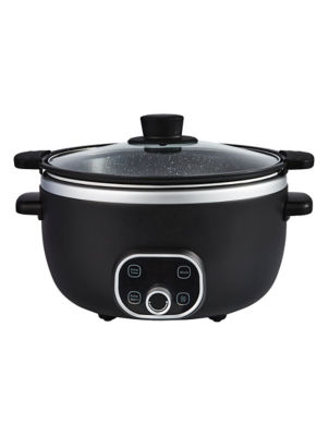 George Home Digital Black & Brass Slow Cooker 6L, UK version