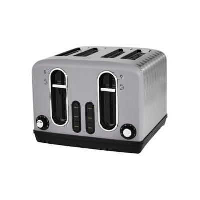 George Home Grey Stainless Steel 4 Slice Toaster, UK version