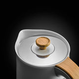 George Home White And Wood Textured Scandi Fast Boil Kettle 1.7L