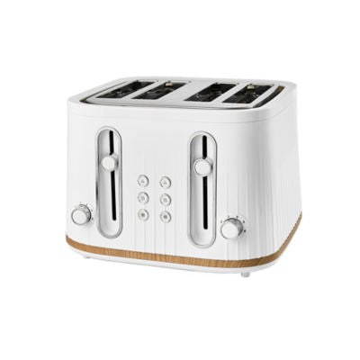 George Home white and wood scandi 4 slice toaster, UK version