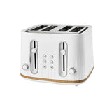 George Home white and wood scandi 4 slice toaster, UK version