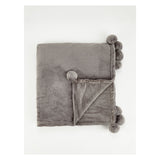 George Home charcoal pom pom throw 150cm x 120cm, UK version