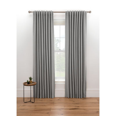 George Home Grey Herringbone Blackout Curtains 228cm x 228cm, UK version