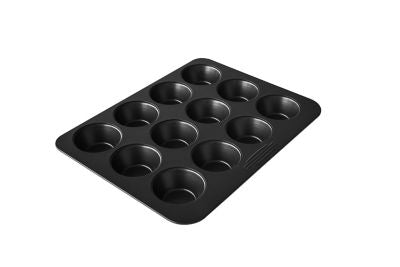 George Home black 12 cup muffin tray heavy gauge, UK version