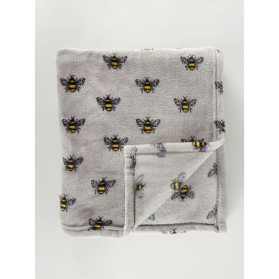 George Home grey bumble bee super soft throw, imported from the UK