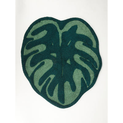 George Home green leaf shaped bath mat 71cm x 80cm, UK version