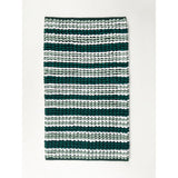 George Home green striped chenille bath mat 80cm x 50cm (British brand)