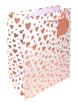 George Home Rose Gold Heart Gift Bag Large, imported from the UK