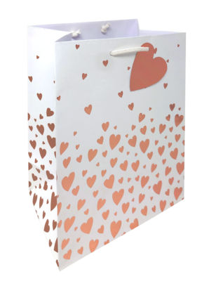 George Home rose gold heart medium gift bag, UK version