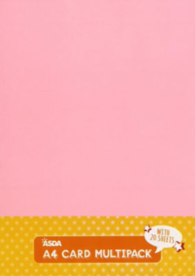 ASDA assorted coloured card 20 sheets - British product
