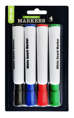 ASDA dry erase marker set with four colors 4 pack - British product