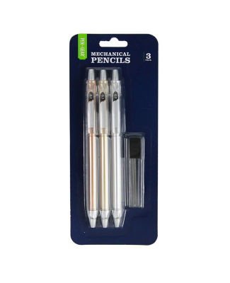 Pen & Gear mechanical pencils 3 pack with spare leads (British brand)