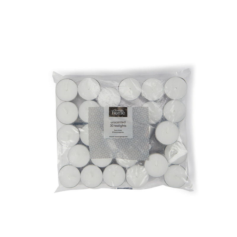 George Home white unscented tealights 30 pack, UK version