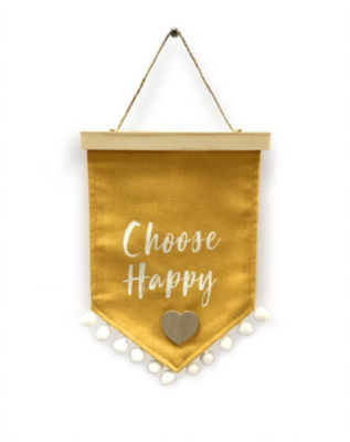 George Home yellow Choose Happy sign decor - British product