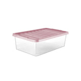 George Home 32L underbed storage box with pink lid, UK version