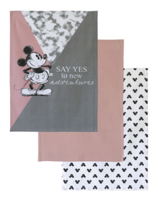 George Home Disney Mickey Mouse tea towels 3 pack, UK version