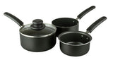 George Home 3-piece non-stick aluminium saucepan set, UK version