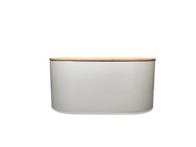George Home cream bread bin with bamboo lid 33.5cm wide, UK version