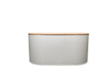 George Home cream bread bin with bamboo lid 33.5cm wide, UK version