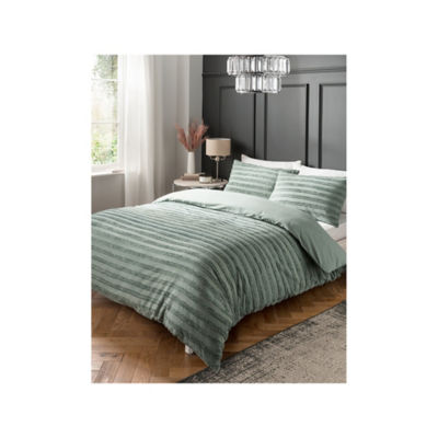 George Home green luxury tufted duvet set double (British brand)