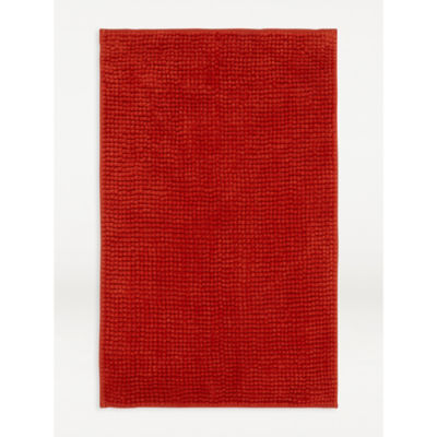 George Home Burnt Orange Chenille Bath Mat 80cm x 50cm, UK version