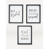 George Home Black Bathroom Slogan Framed Print 3-Pack
