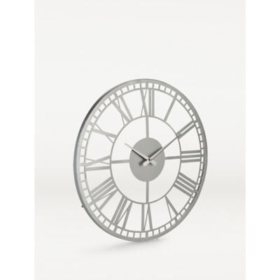 George Home large wall clock silver finish, imported from the UK