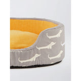 George Home grey sausage dog print foam bed, UK version