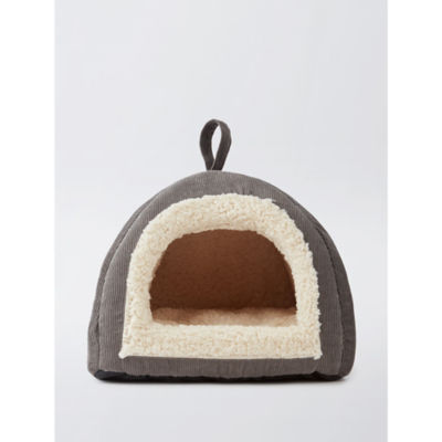 George Home grey cord cat igloo bed with handle - British product