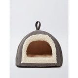 George Home grey cord cat igloo bed with handle - British product
