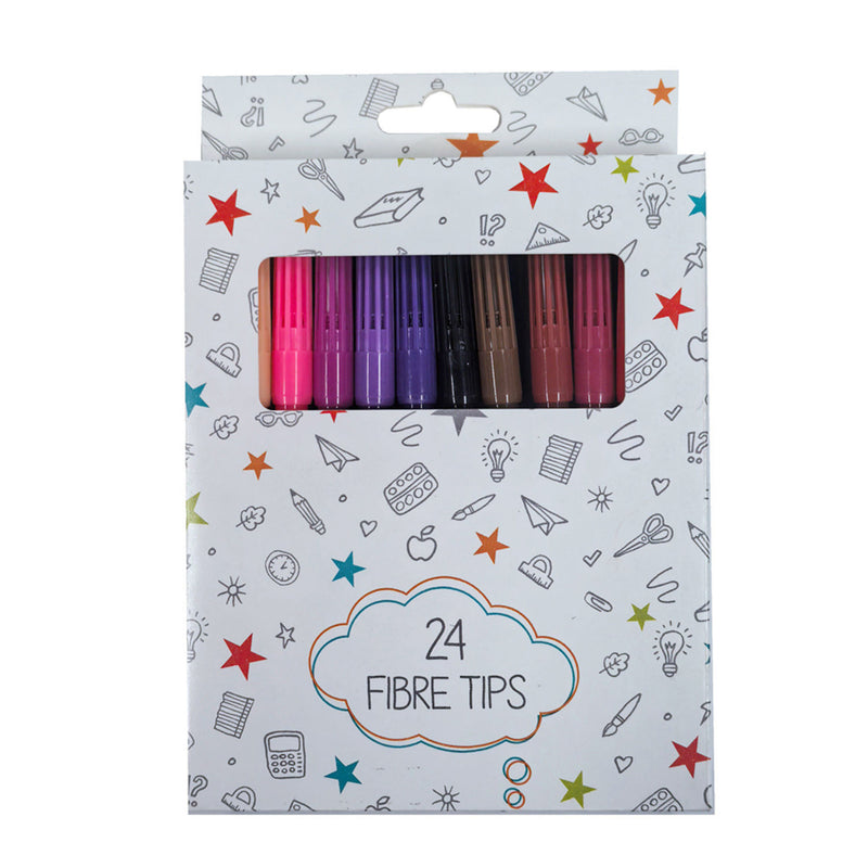 ASDA coloured fibre tip pens pack of 24 - British product
