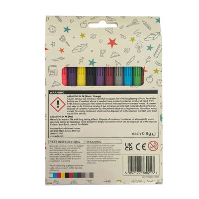 ASDA coloured fibre tip pens pack of 24 - British product
