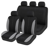 Juego de 9 fundas para asientos de coche Auto Drive, color negro y gris.